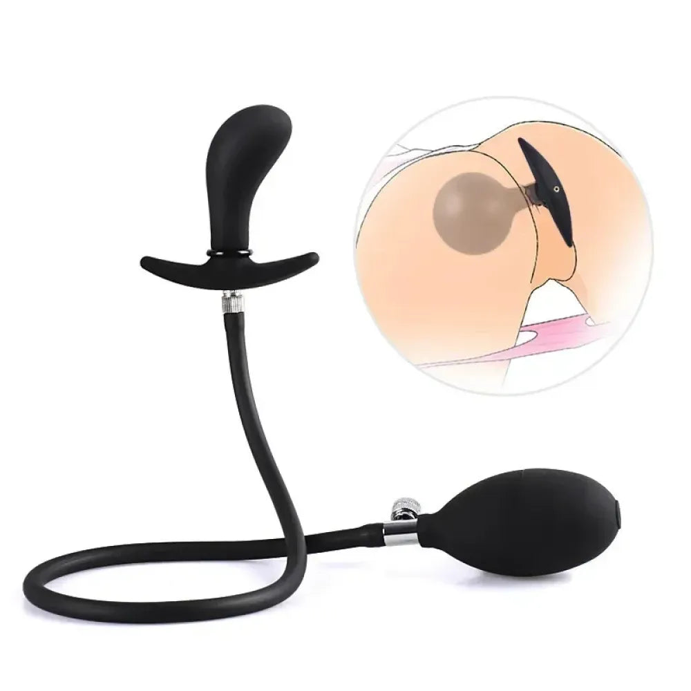 Silicone Inflatable Anal Plug Body Safe Waterproof Prostate